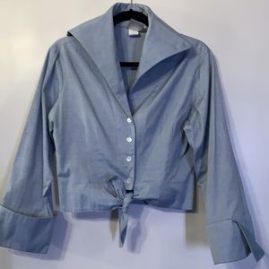 Finley Semi-Fitted tie-front Blouse